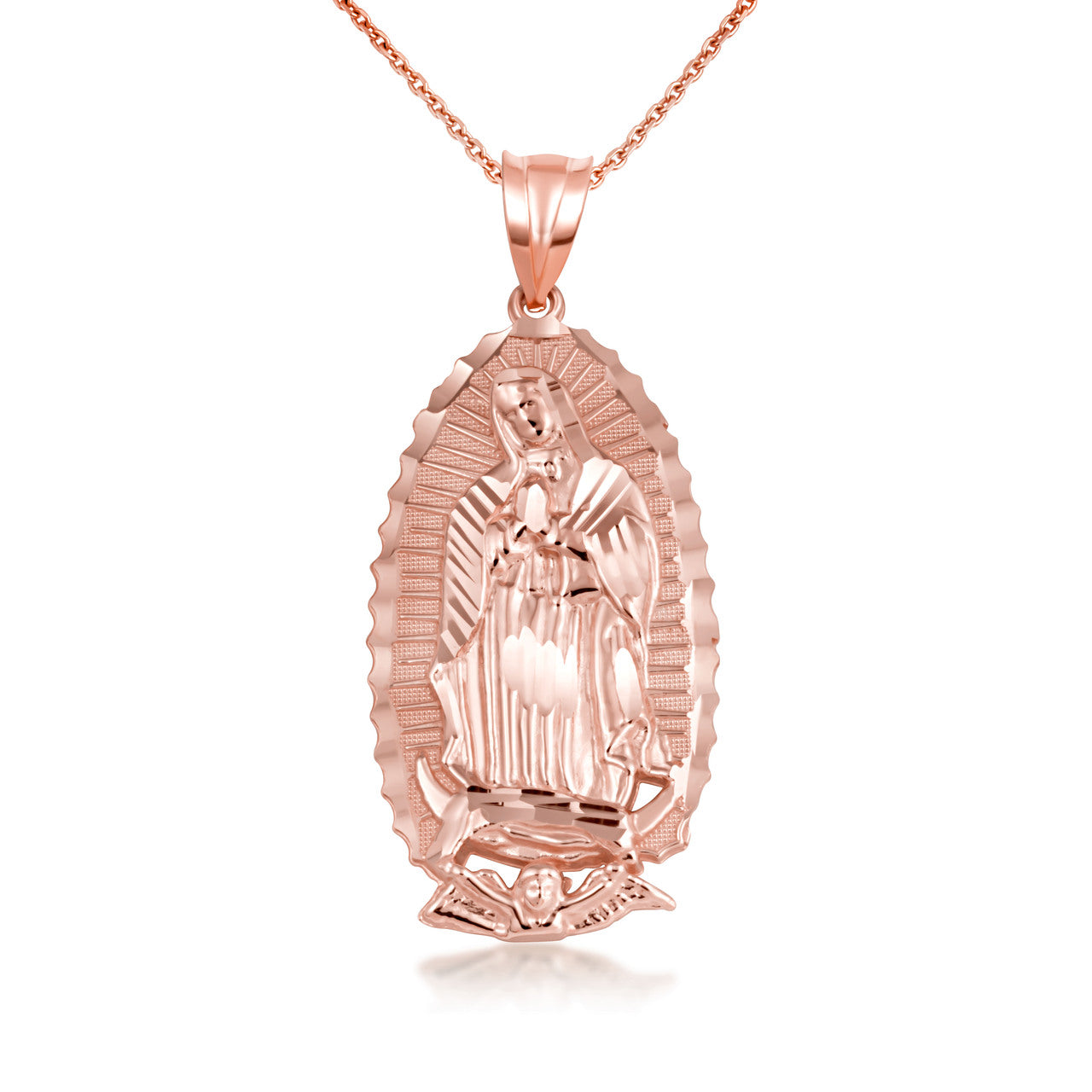 Gold Our Lady of Guadalupe Virgin Mary Necklace (S/M/L), view 10