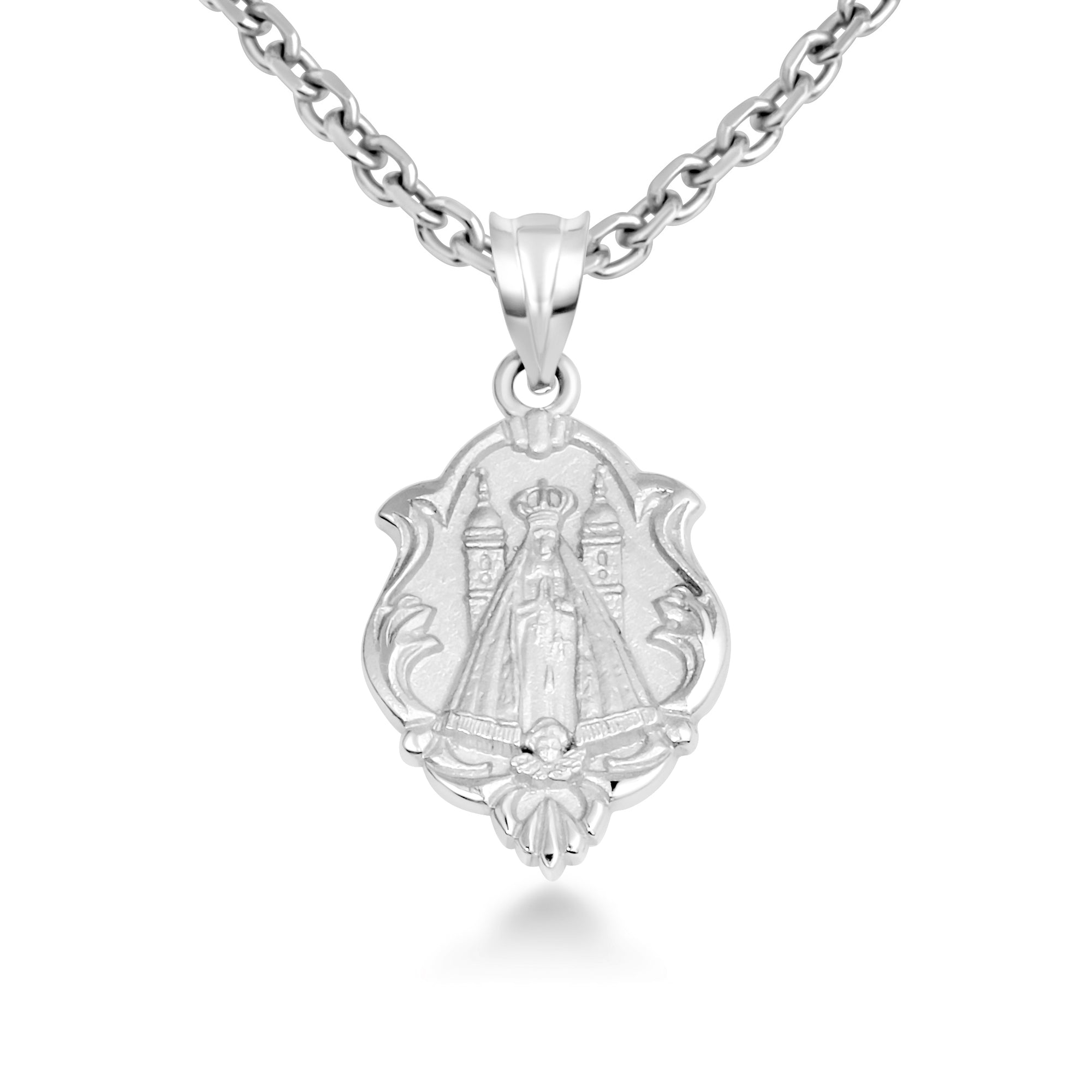 Gold Our Lady of San Juan de los Lagos Religious Pendant Necklace, view 8