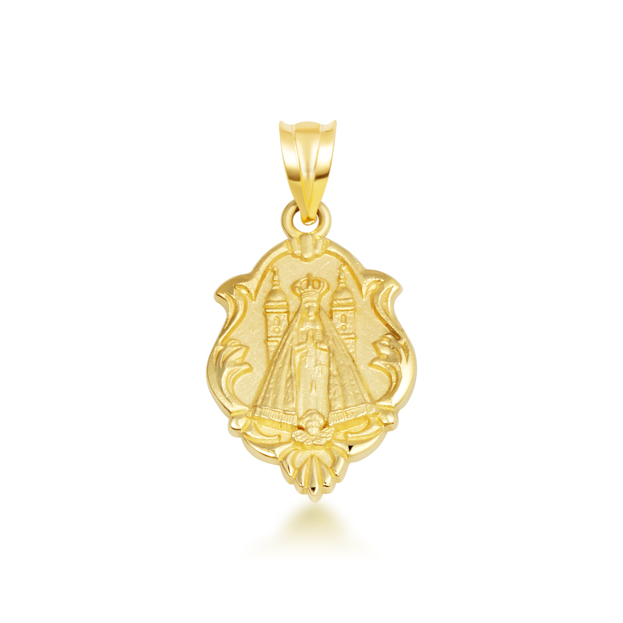 Gold Our Lady of San Juan de los Lagos Religious Pendant Necklace, view 11