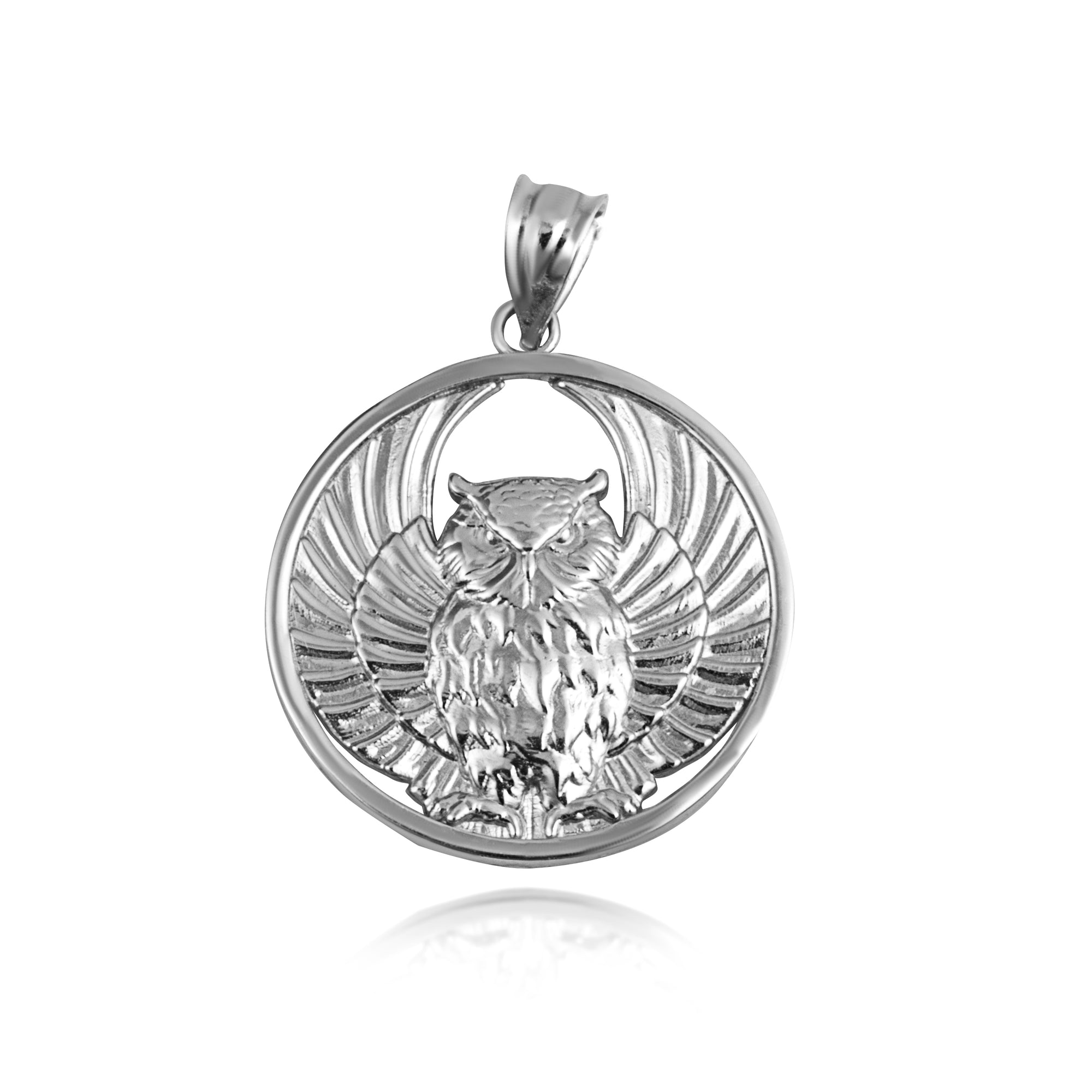 Gold Owl Medallion Pendant Necklace, view 6