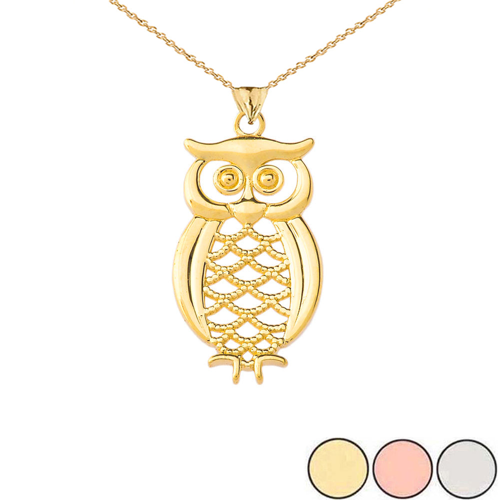 Gold Owl Pendant Necklace