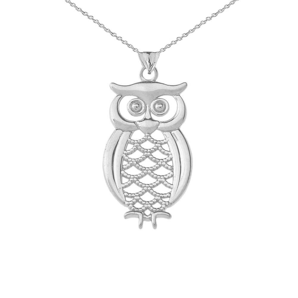 Gold Owl Pendant Necklace, view 7