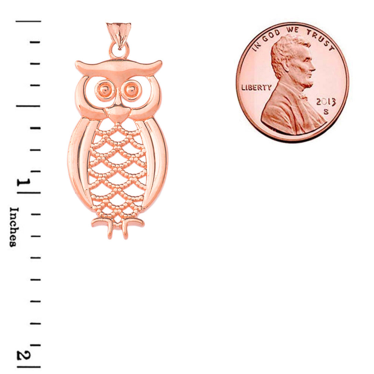 Gold Owl Pendant Necklace, view 9