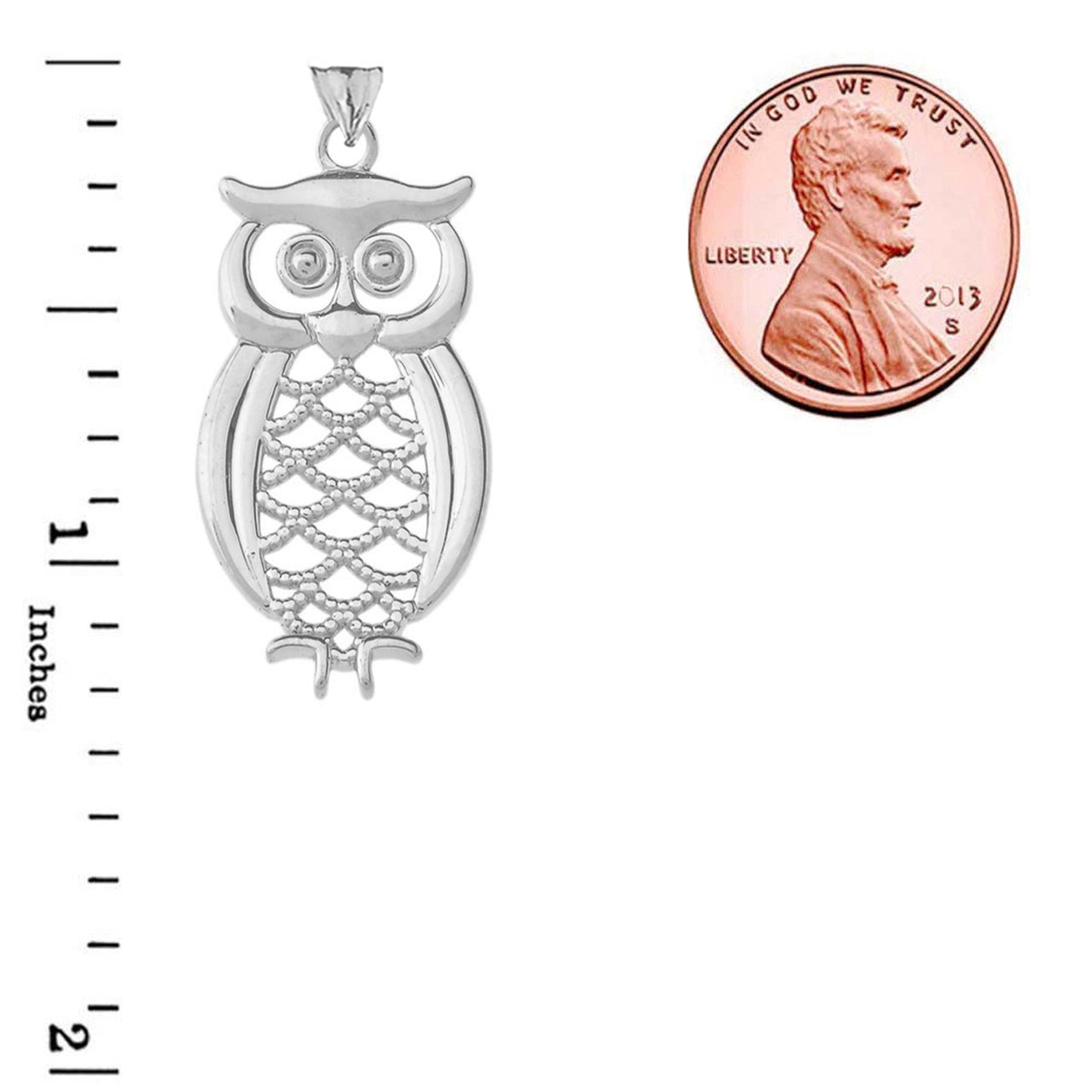 Gold Owl Pendant Necklace, view 10