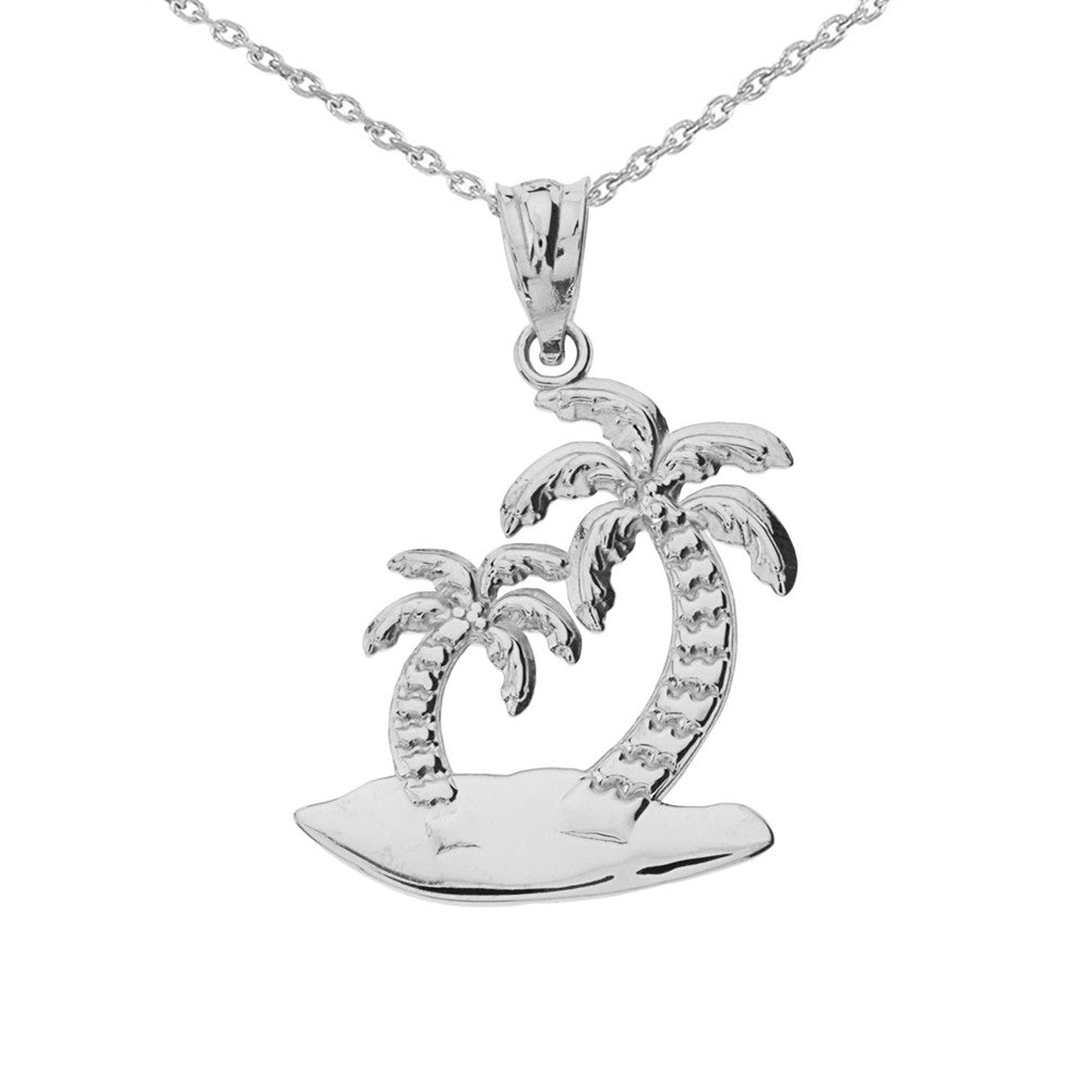 Gold Palm Tree Pendant Necklace, view 3