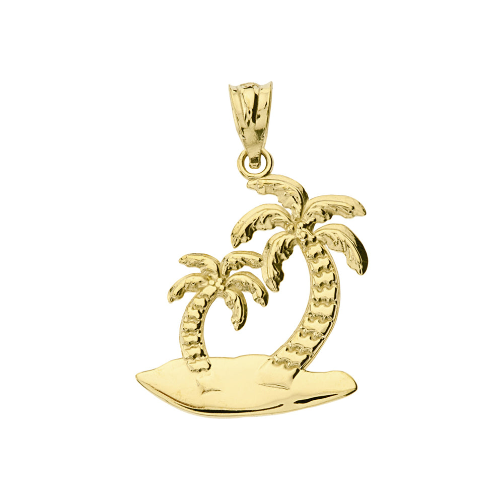 Gold Palm Tree Pendant Necklace, view 4