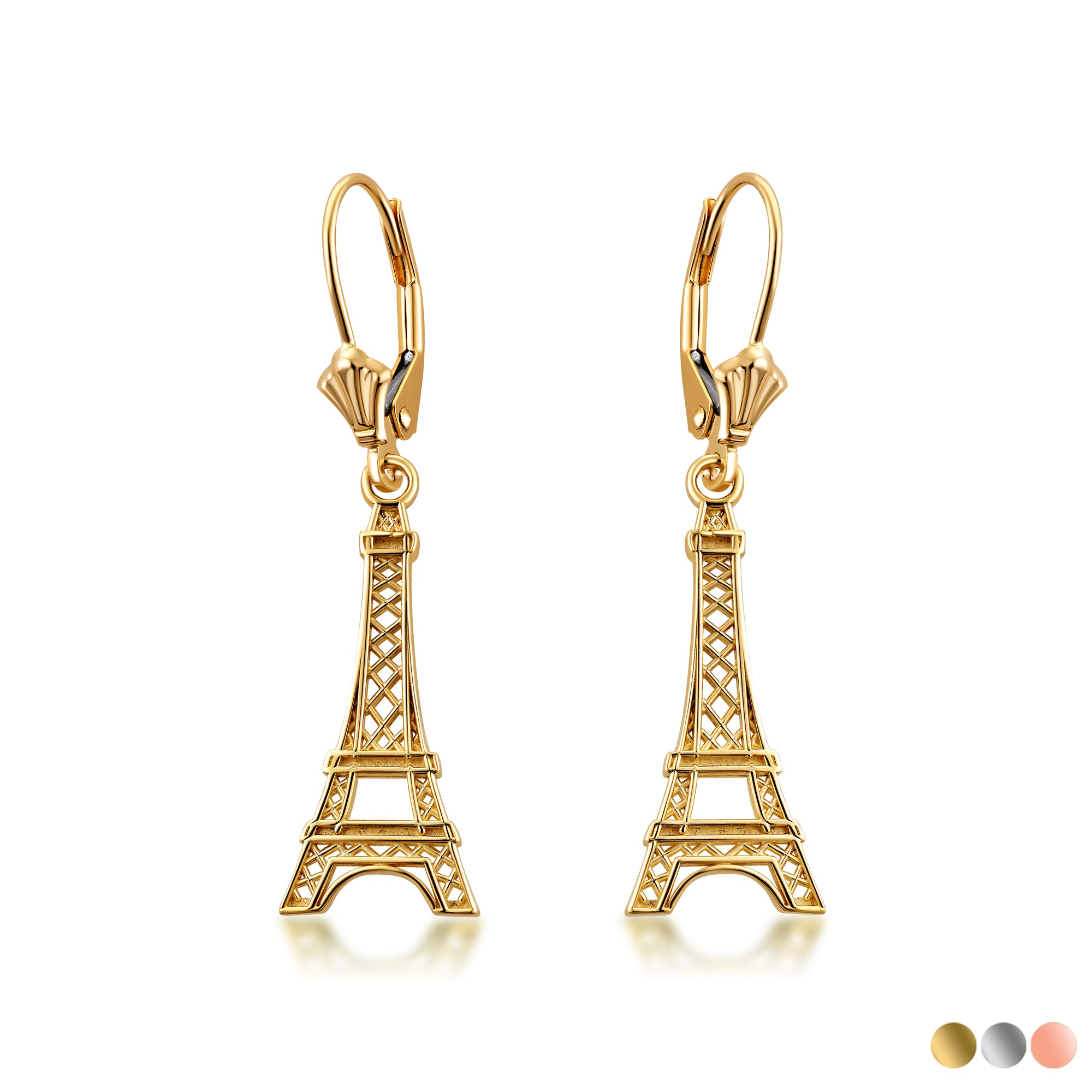 Gold Paris Eiffel Tower Earrings