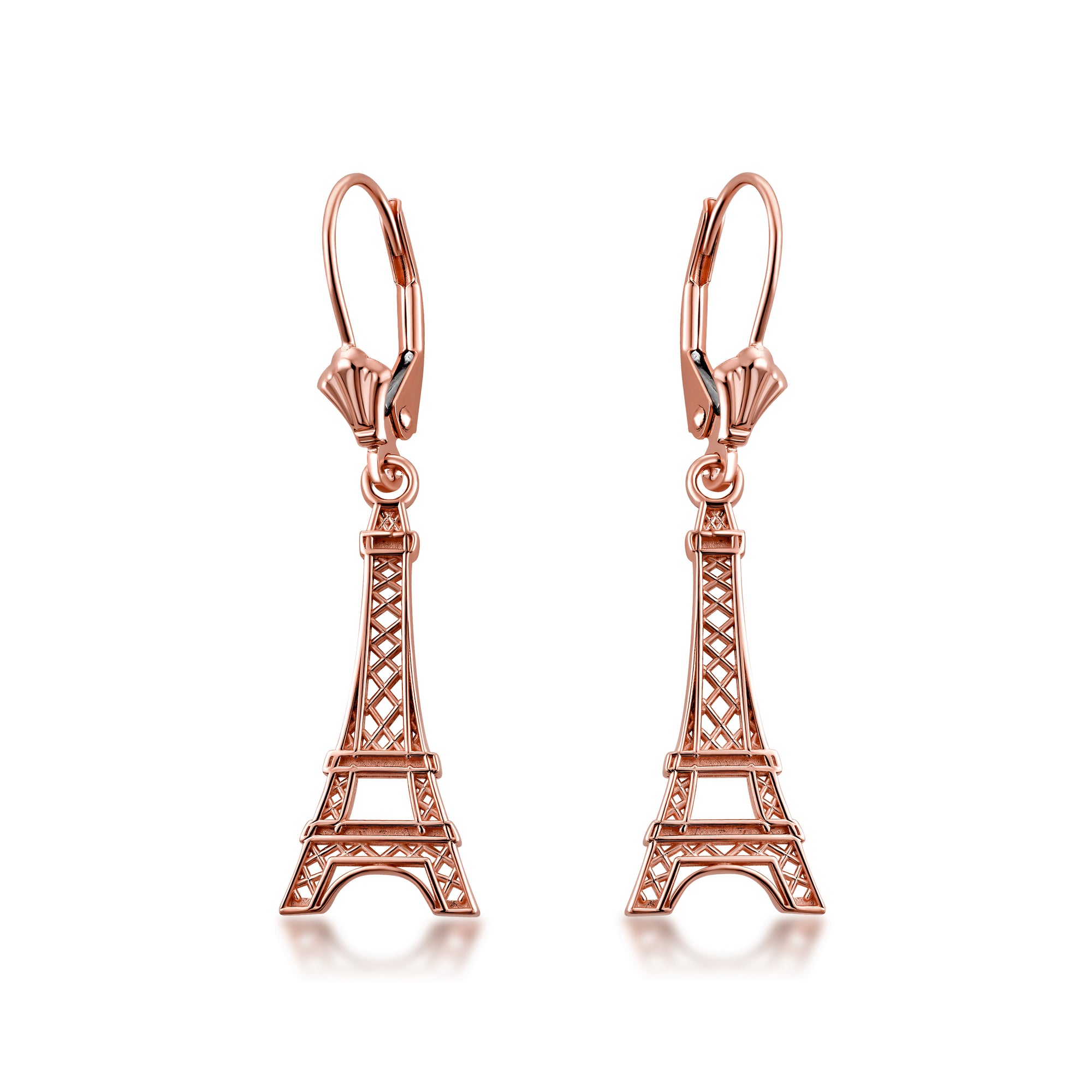 Gold Paris Eiffel Tower Earrings, view 5