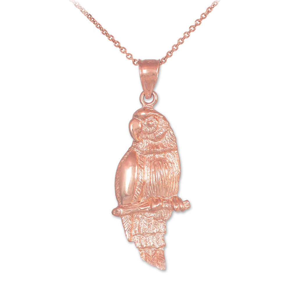 Gold Parrot Pendant Necklace, view 2
