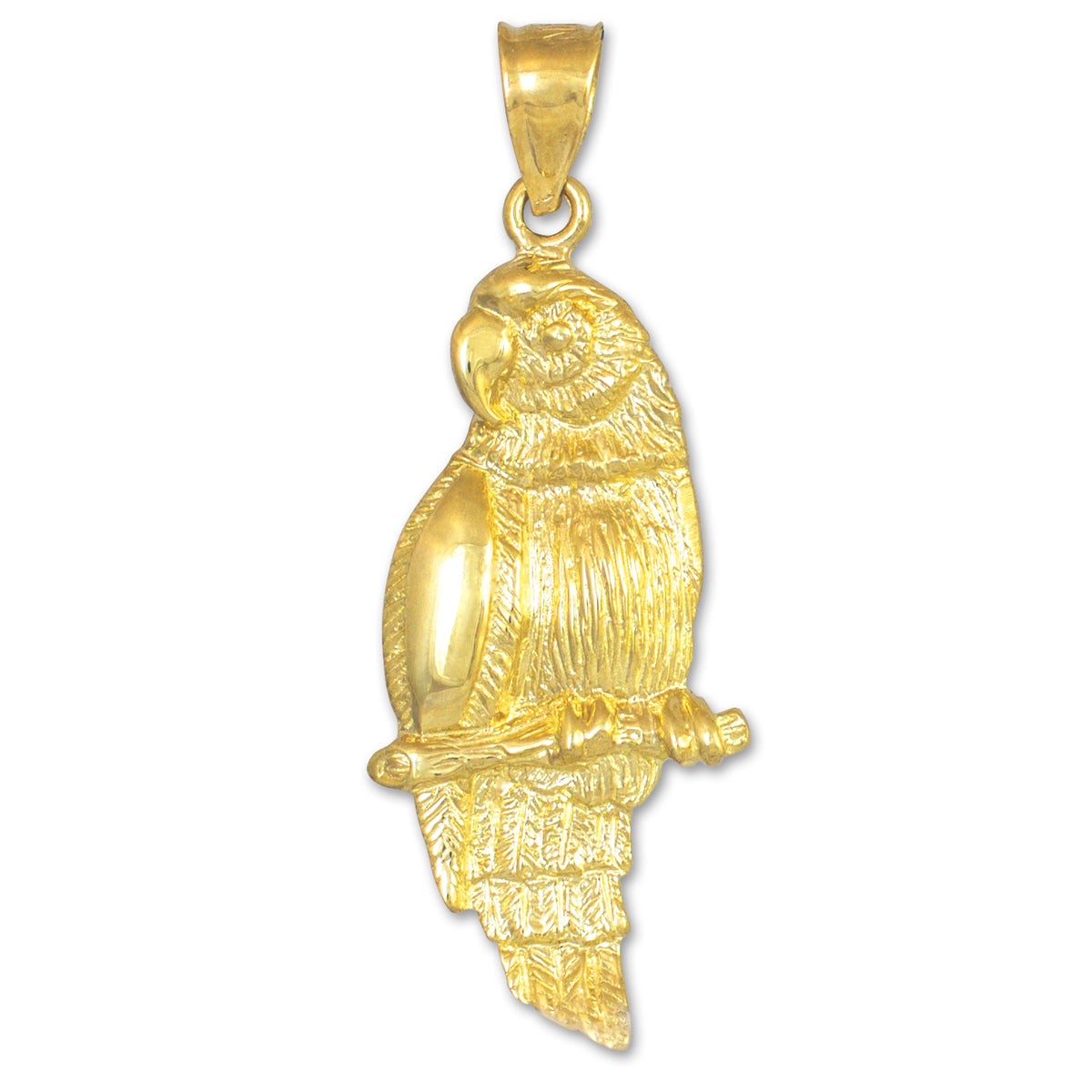 Gold Parrot Pendant Necklace, view 4