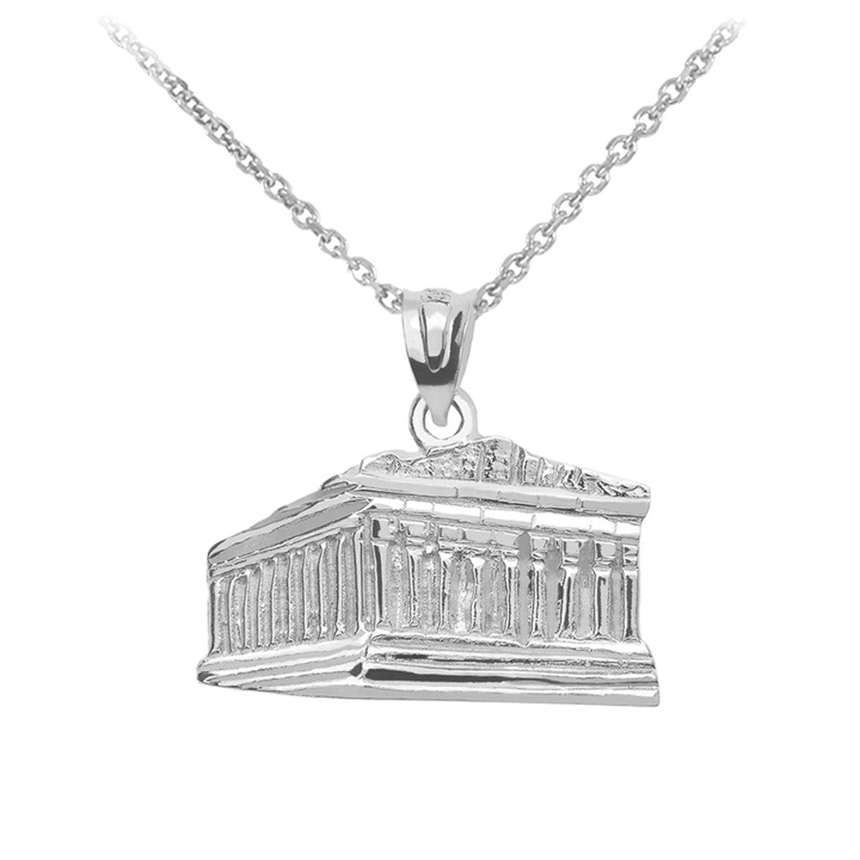 Gold Parthenon In Acropolis Greece Pendant Necklace, view 5