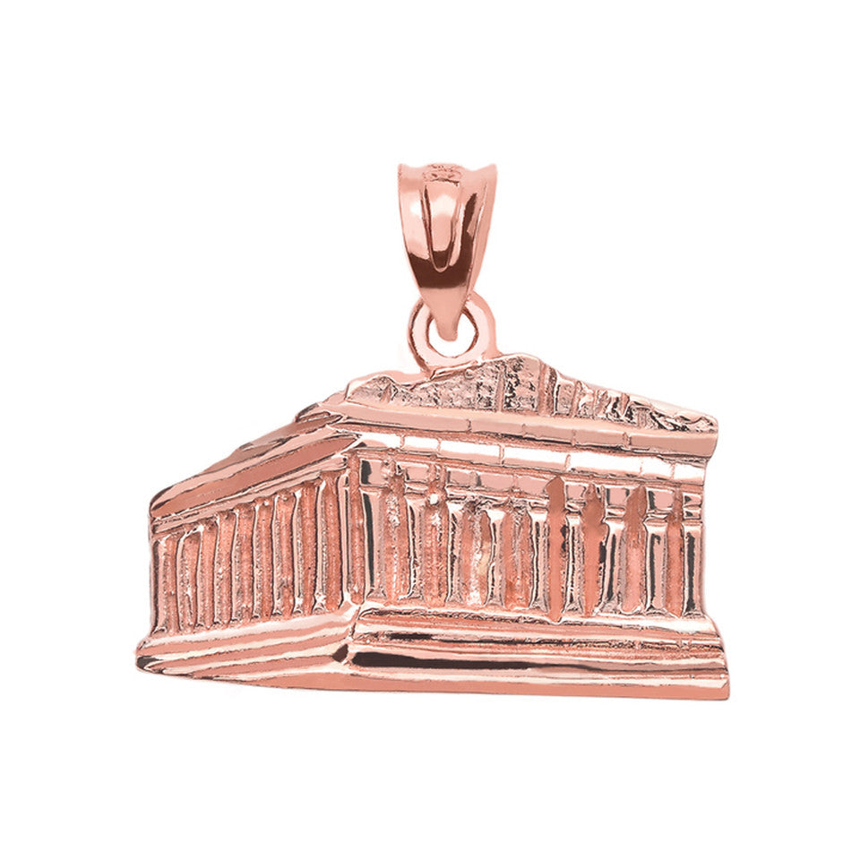 Gold Parthenon In Acropolis Greece Pendant Necklace, view 6