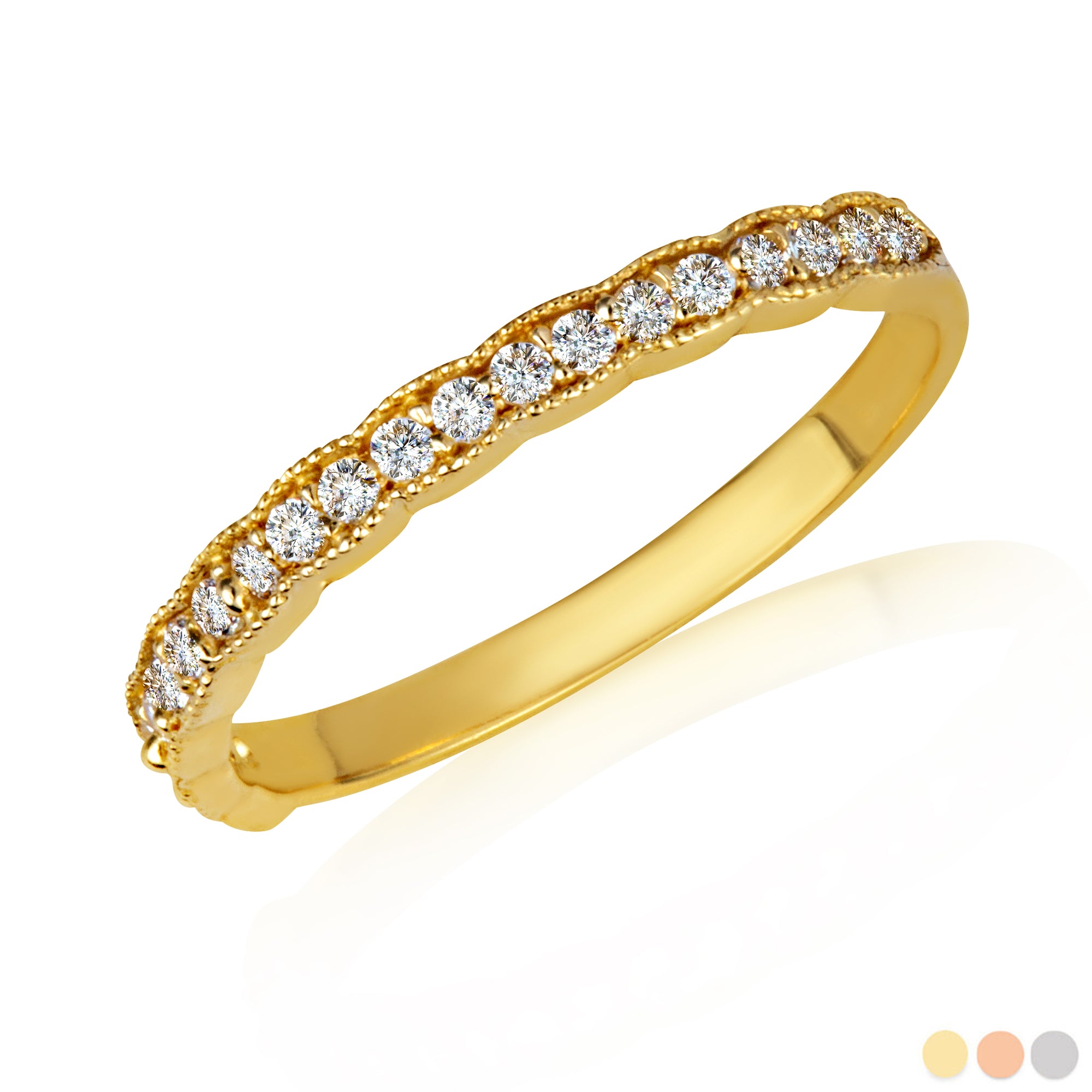 Gold Pave Set Diamond Band Ring