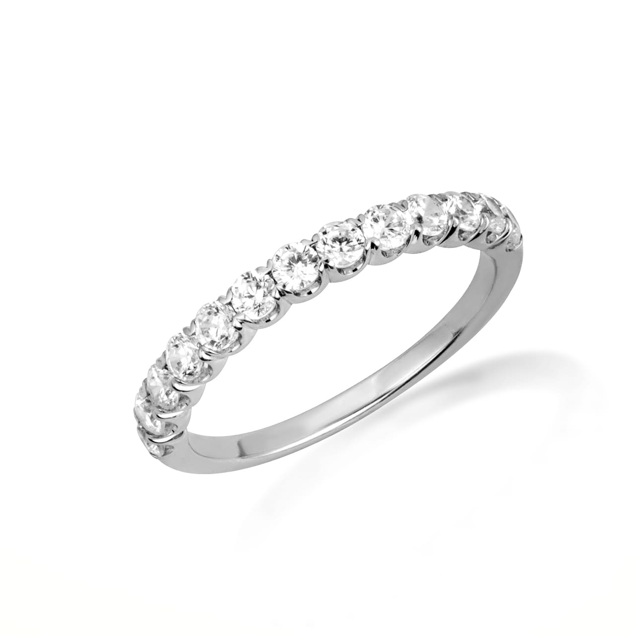 Gold Pave Set Lab-Grown Diamond Engagement Wedding Band Ring, view 4