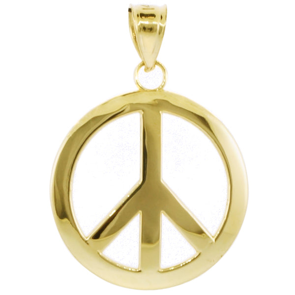Gold Peace Symbol Pendant (L)