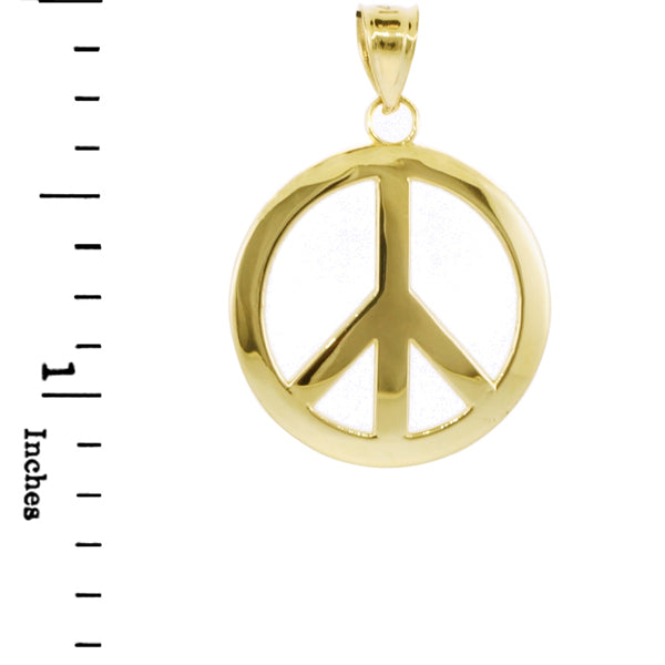 Gold Peace Symbol Pendant (L), view 2