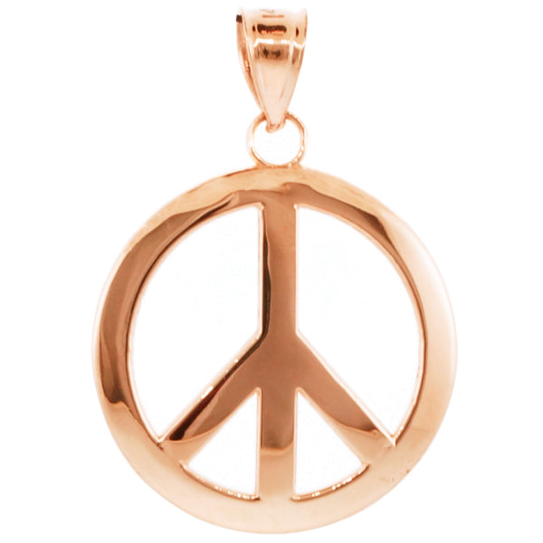 Gold Peace Symbol Pendant (L), view 4