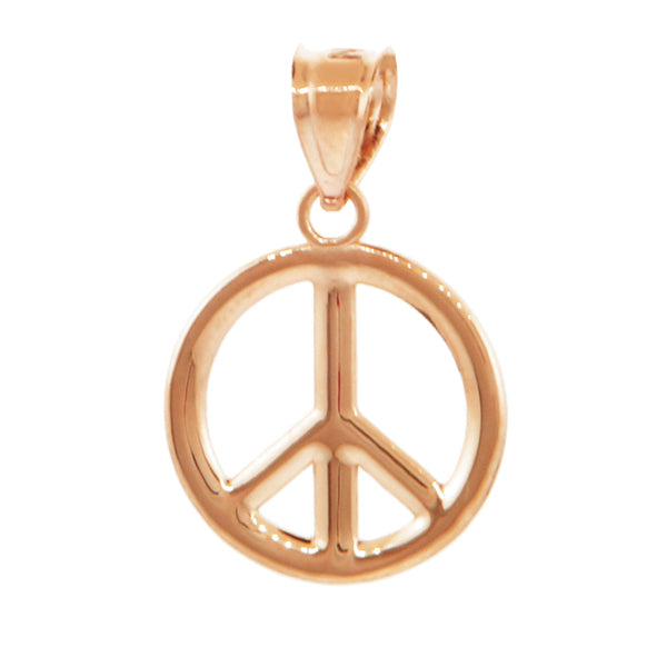Gold Peace Symbol Pendant Necklace (M), view 3
