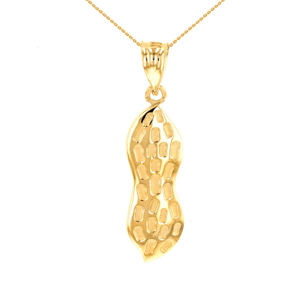 Gold Peanut Pendant Necklace