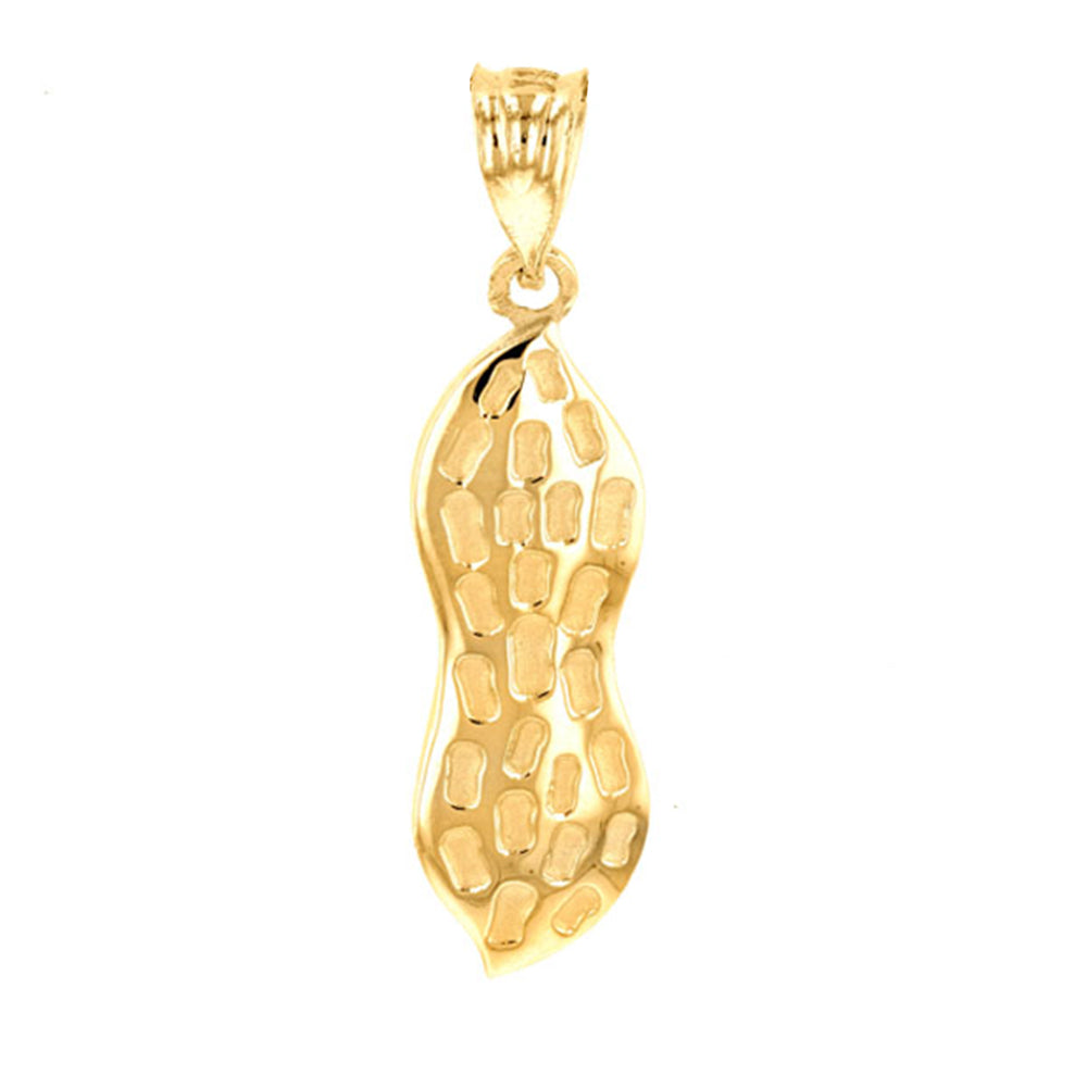 Gold Peanut Pendant Necklace, view 2