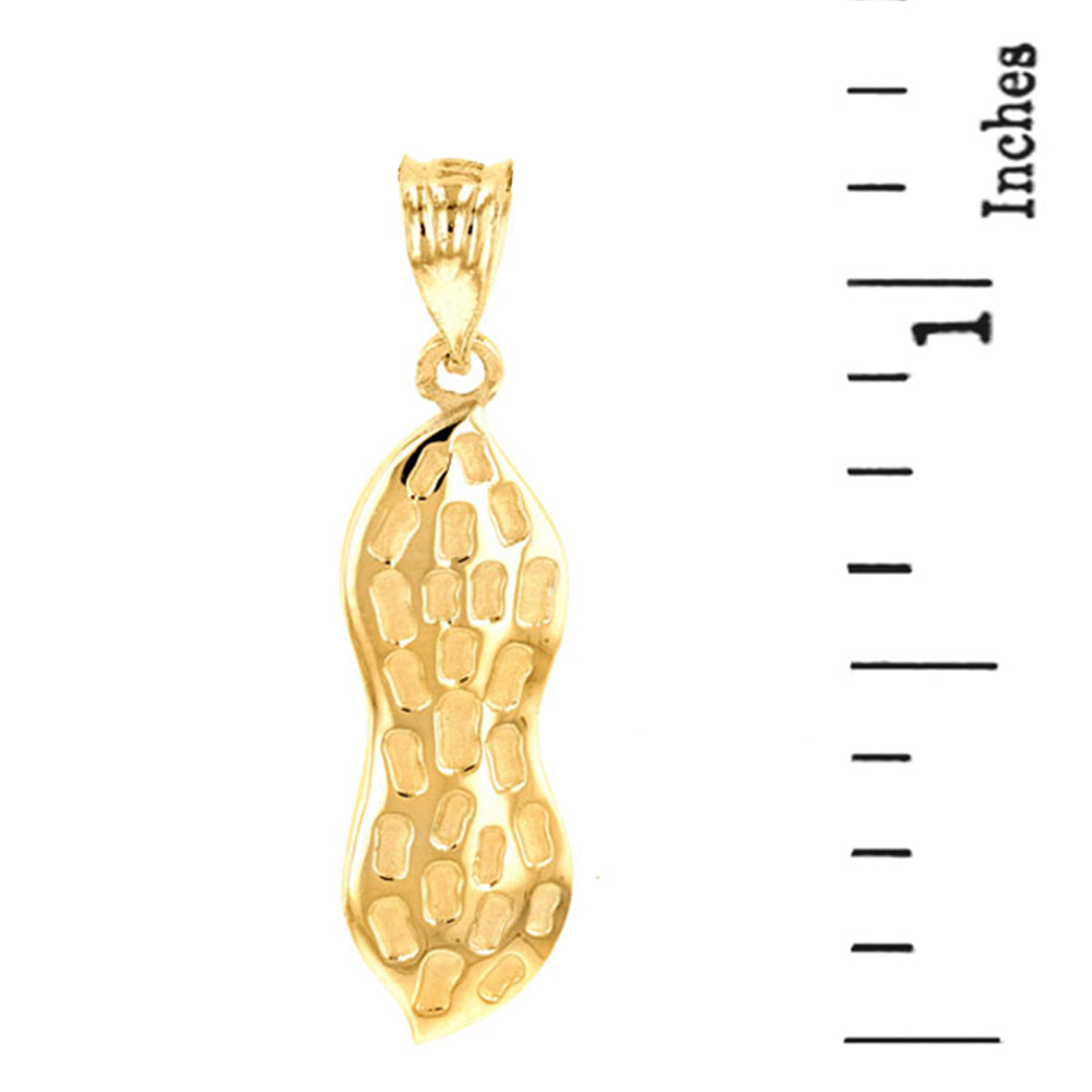Gold Peanut Pendant Necklace, view 3