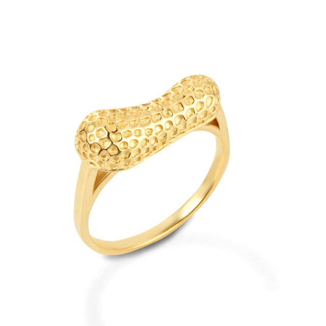Gold Peanut Ring, view 5