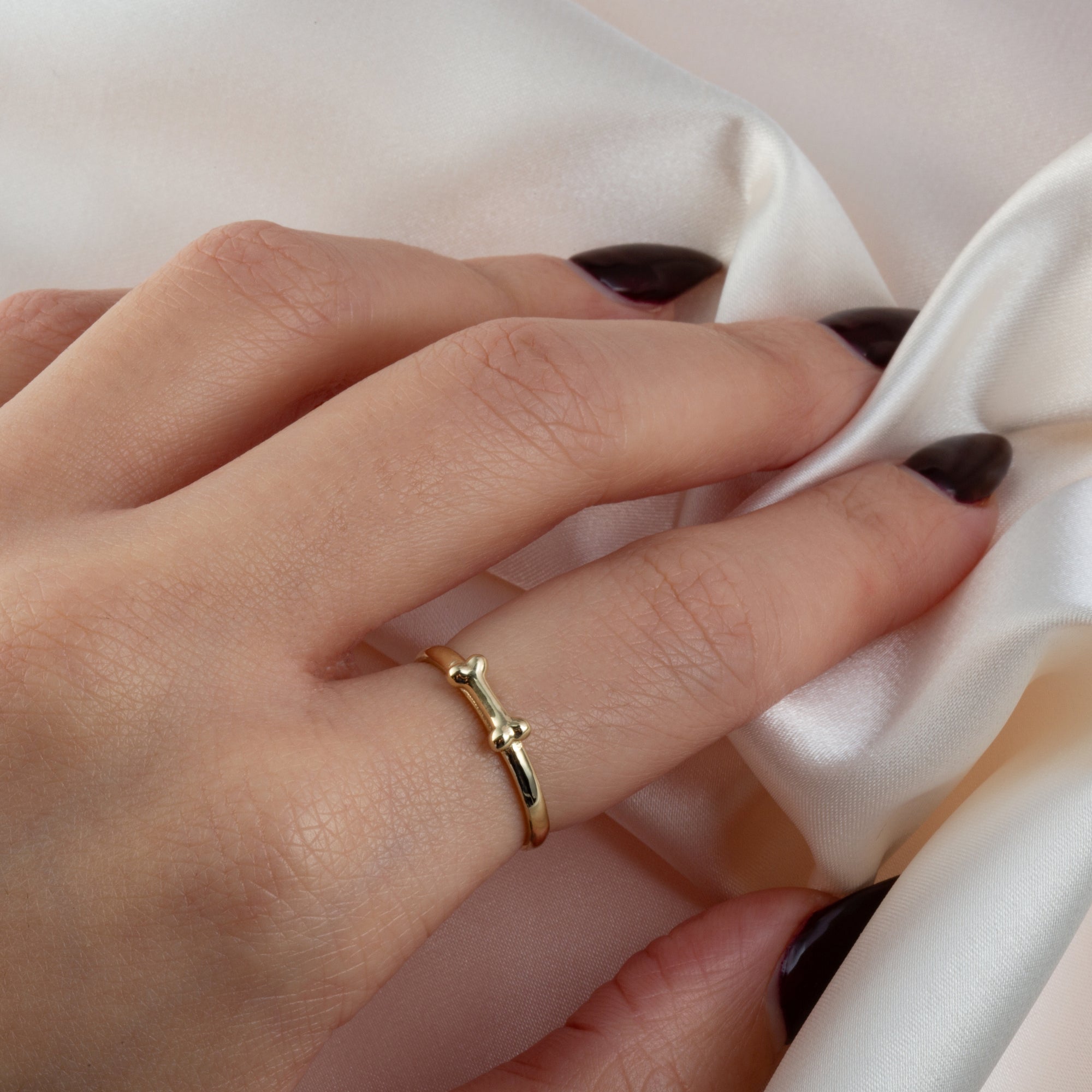 Gold Pet Dog Bone Ring, view 2