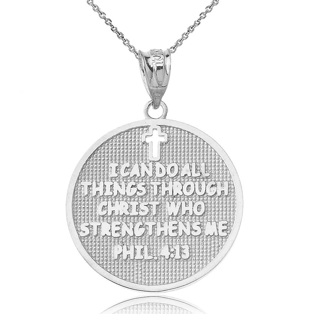 Gold Philippians 4:13 | I Can Do All Things Through Christ Who Strengthens Me Pendant Necklace, view 5