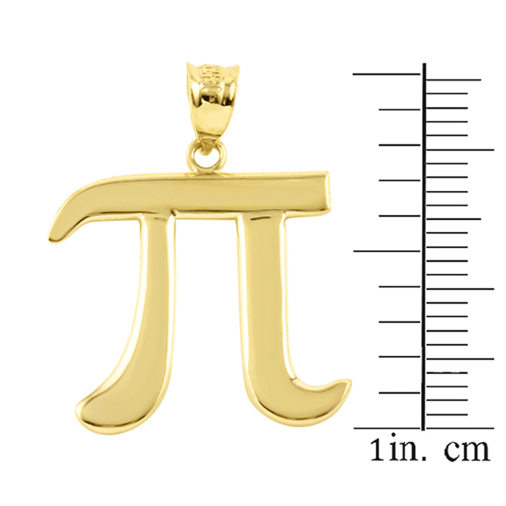 Gold Pi Symbol Math Pendant Necklace, view 3
