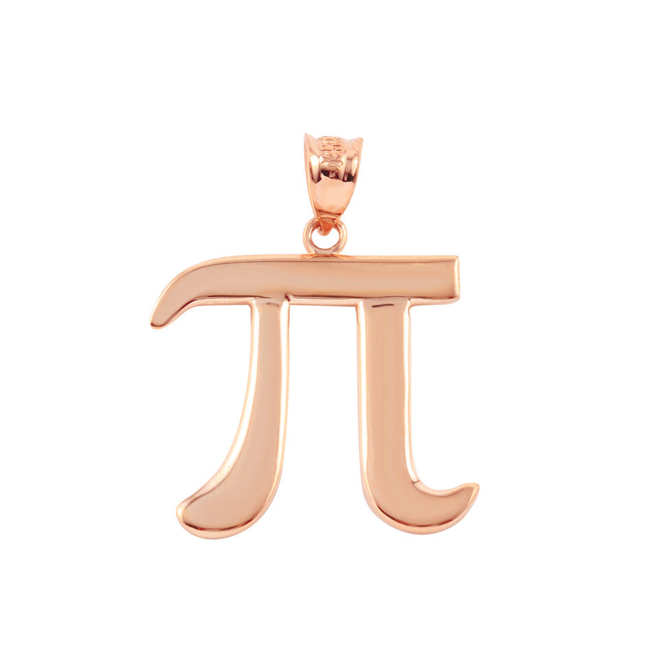 Gold Pi Symbol Math Pendant Necklace, view 4