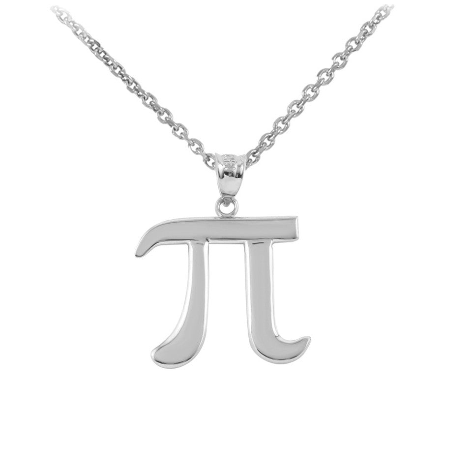 Gold Pi Symbol Math Pendant Necklace, view 6
