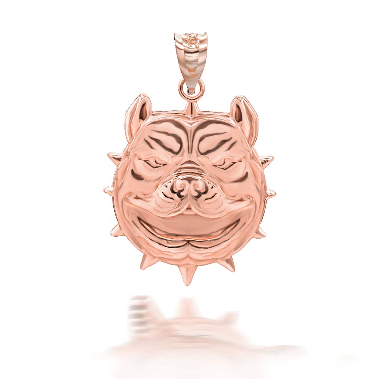 Gold Pitbull Dog Head Pendant, view 4