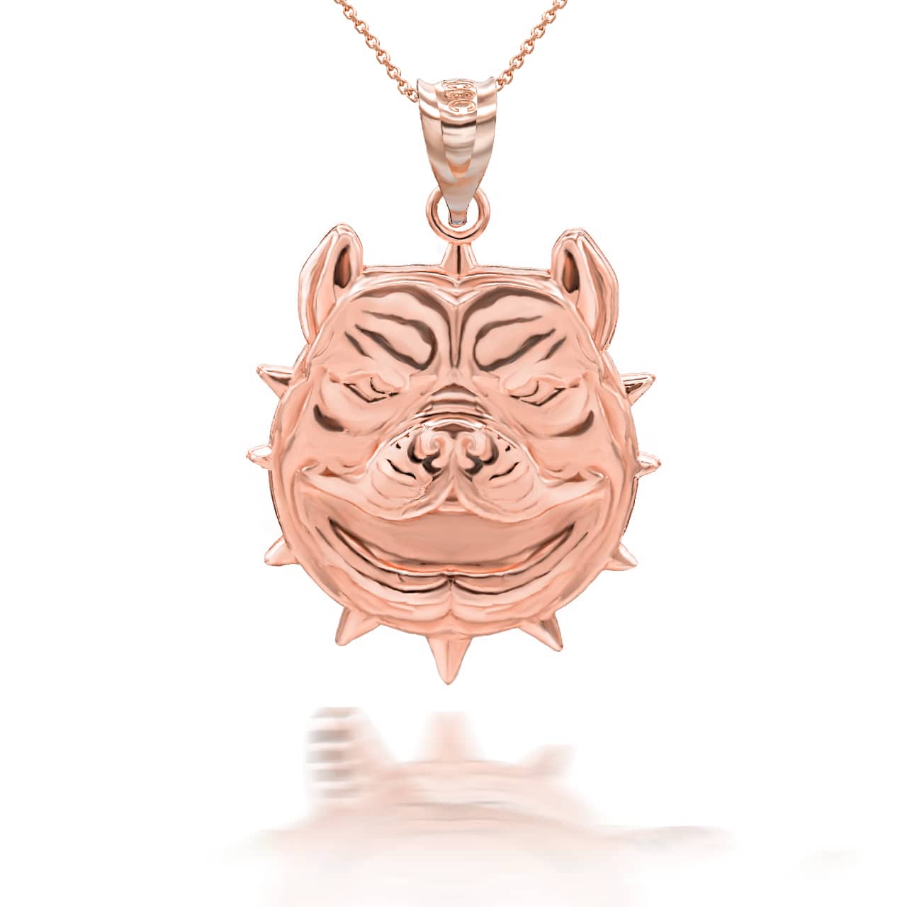 Gold Pitbull Dog Head Pendant, view 5