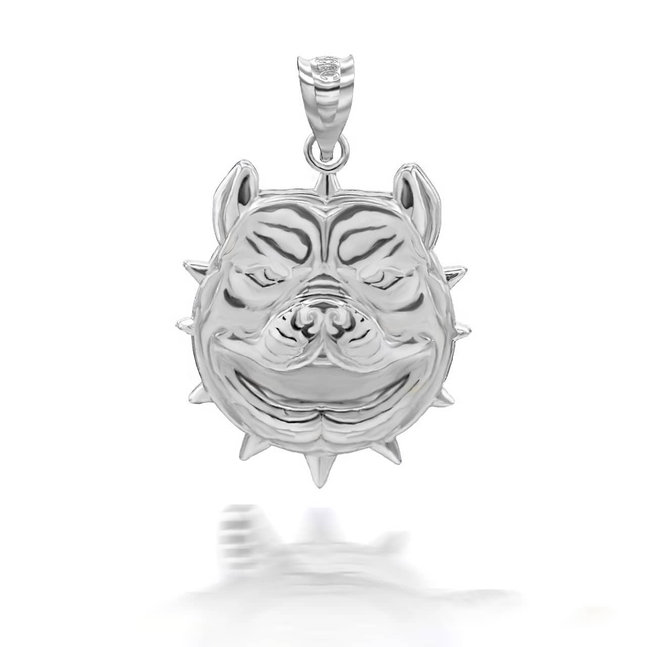 Gold Pitbull Dog Head Pendant, view 6