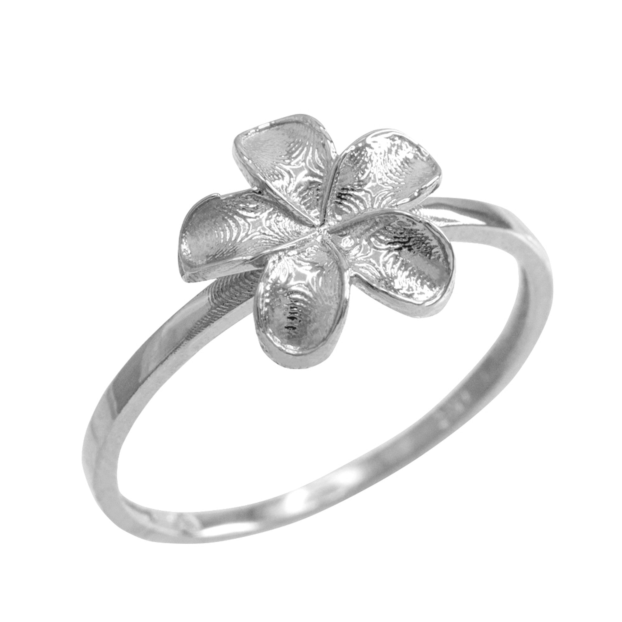 Gold Plumeria Flower Ring - Hawaiian Jewelry, view 2