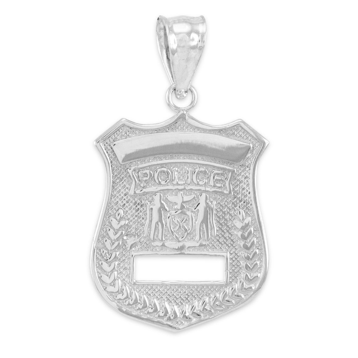 Gold Police Badge Charm Pendant Necklace, view 8