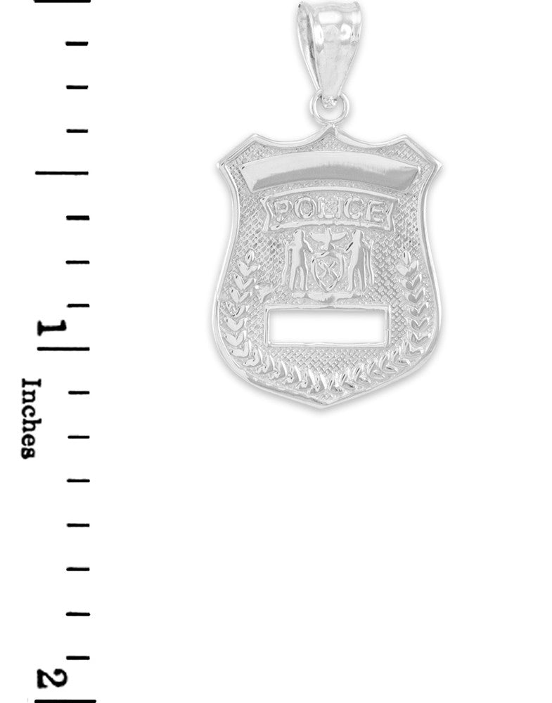 Gold Police Badge Charm Pendant Necklace, view 9