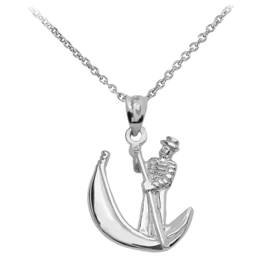 Gold Polished Gondola Pendent Necklace, view 5