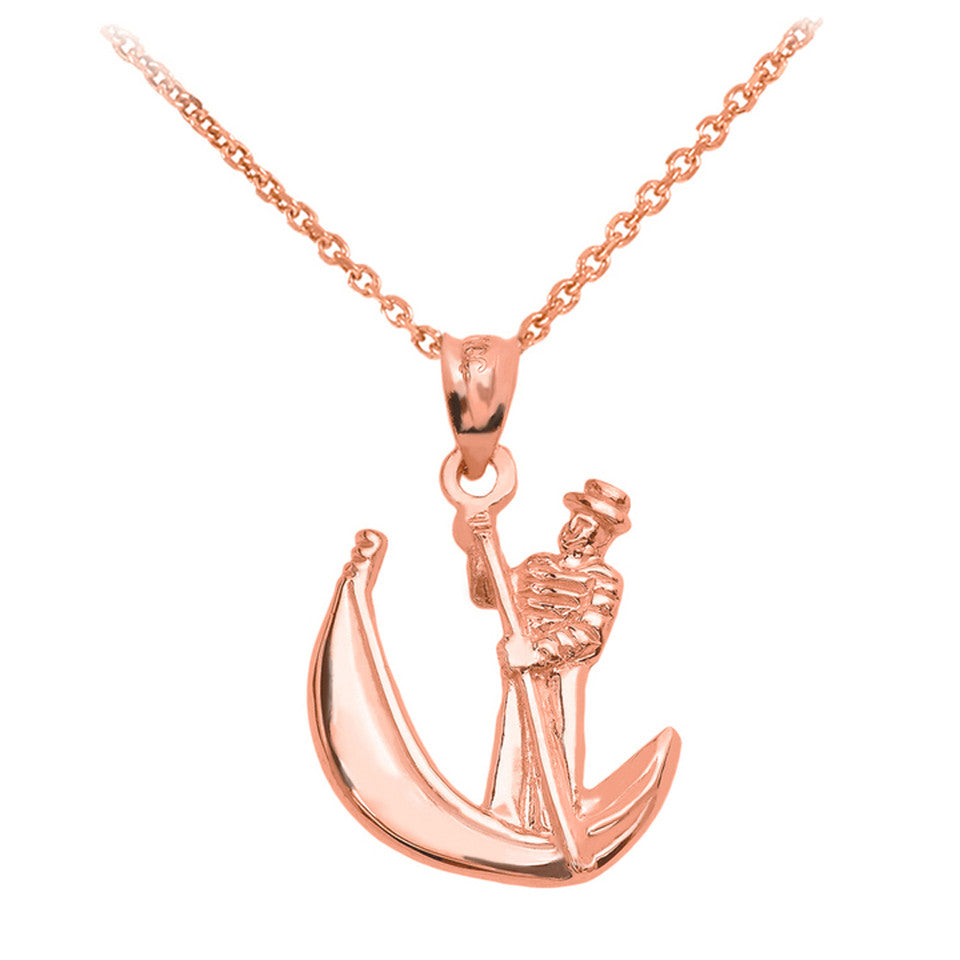 Gold Polished Gondola Pendent Necklace, view 7