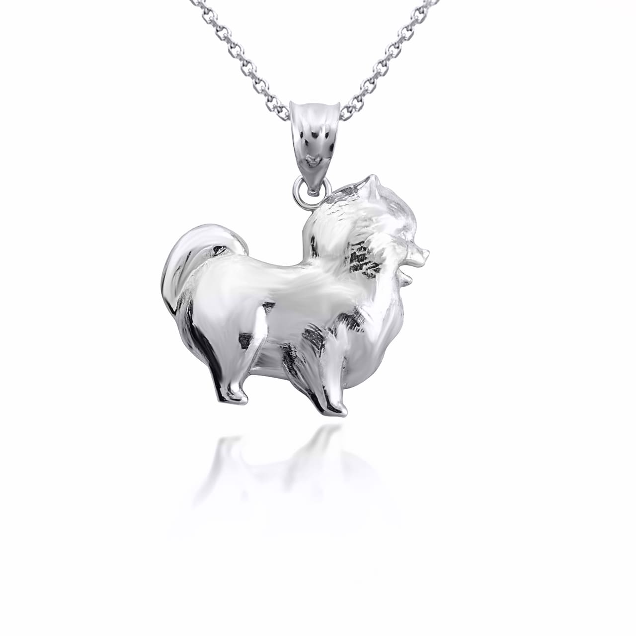 Gold Pomeranian PomChi Chihuahua Pet Dog Pendant Necklace, view 7