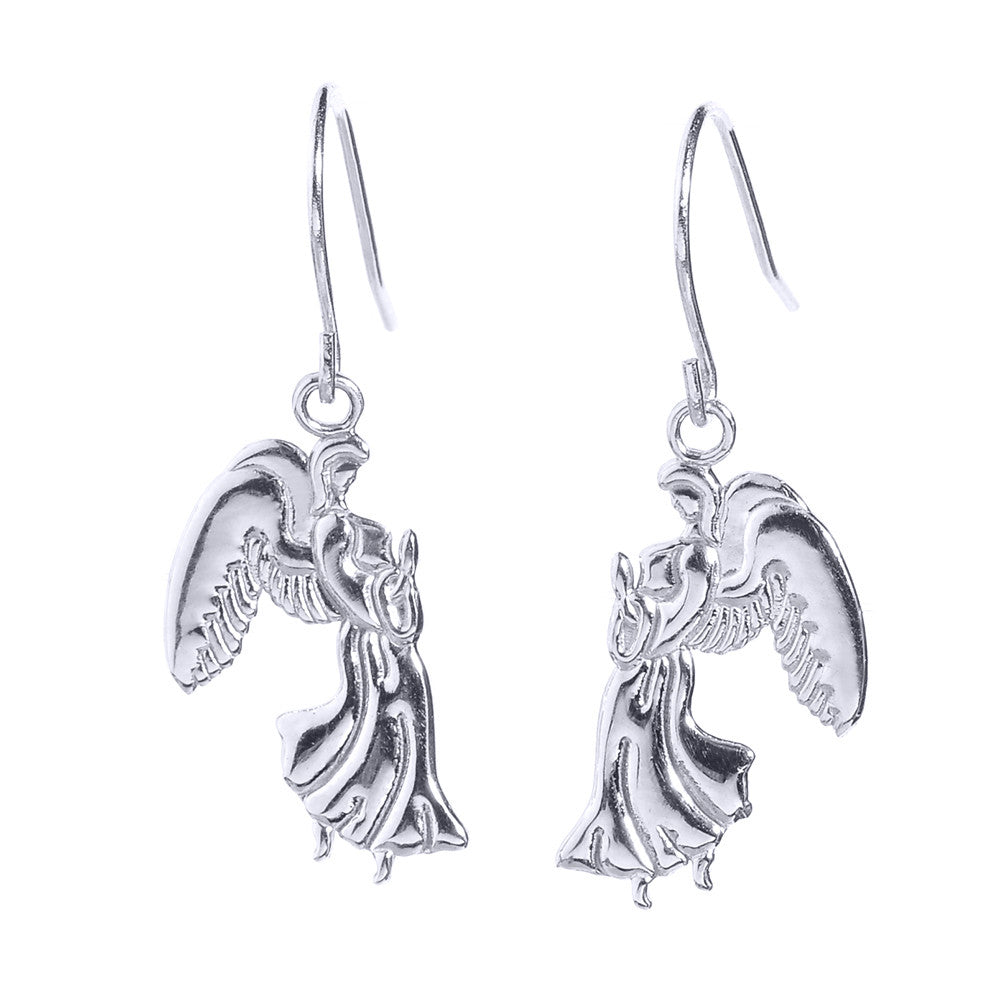 Gold Praying Angels Earrings, view 2