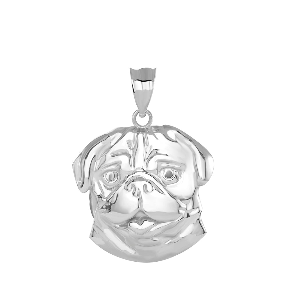 Gold Pug Head Pendant Necklace, view 8
