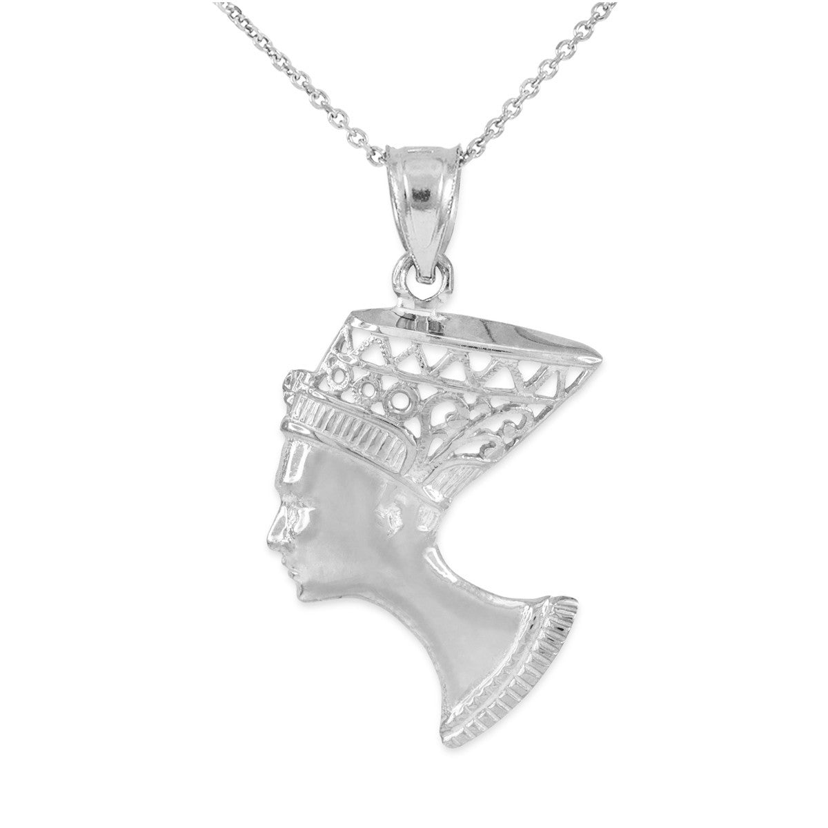 Gold Queen Nefertiti Filigree Pendant Necklace, view 5
