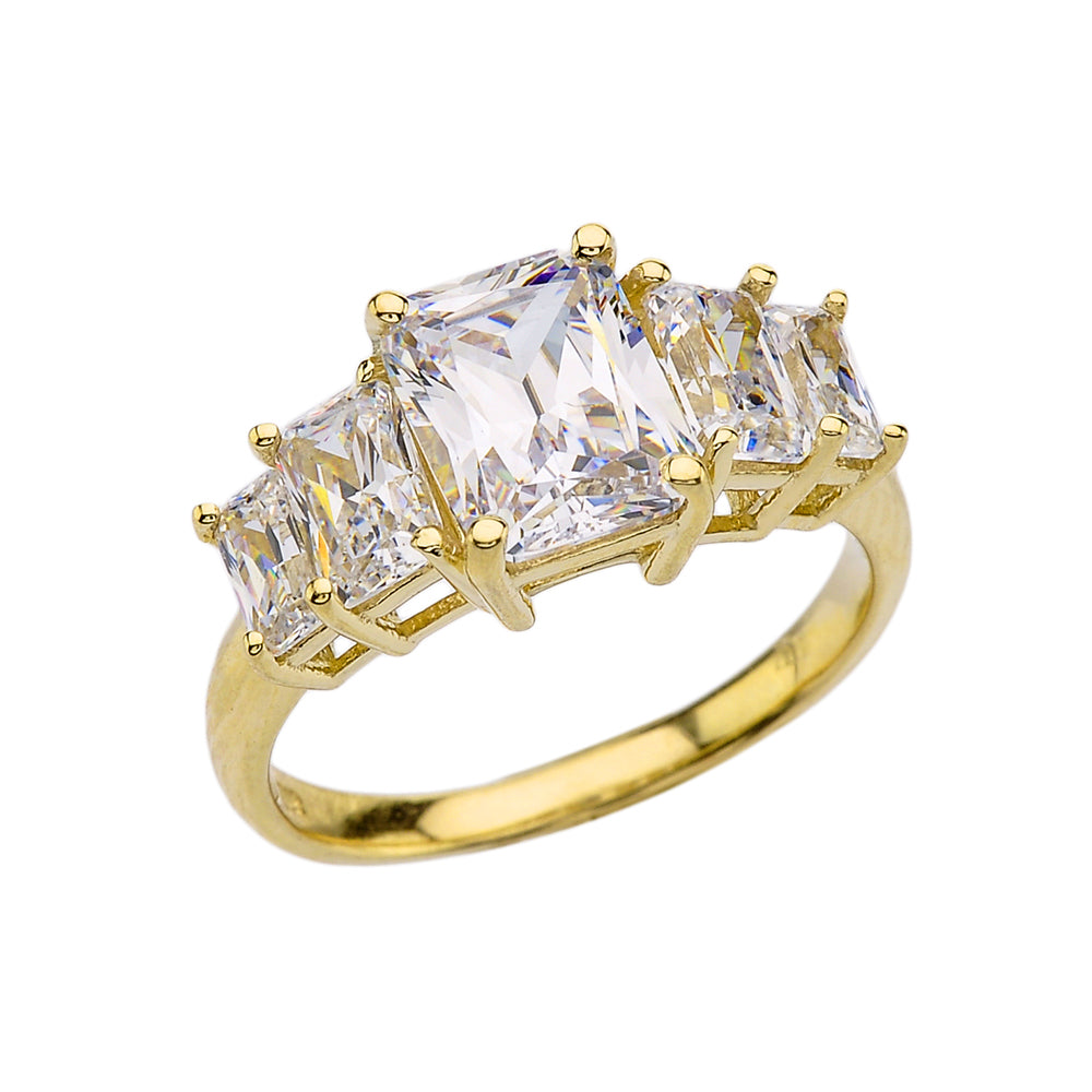 Gold Radiant Cut 7 Carat Engagement Ring