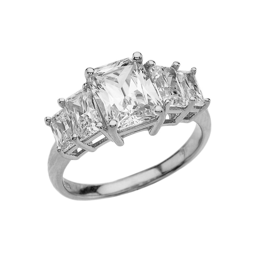 Gold Radiant Cut 7 Carat Engagement Ring, view 2