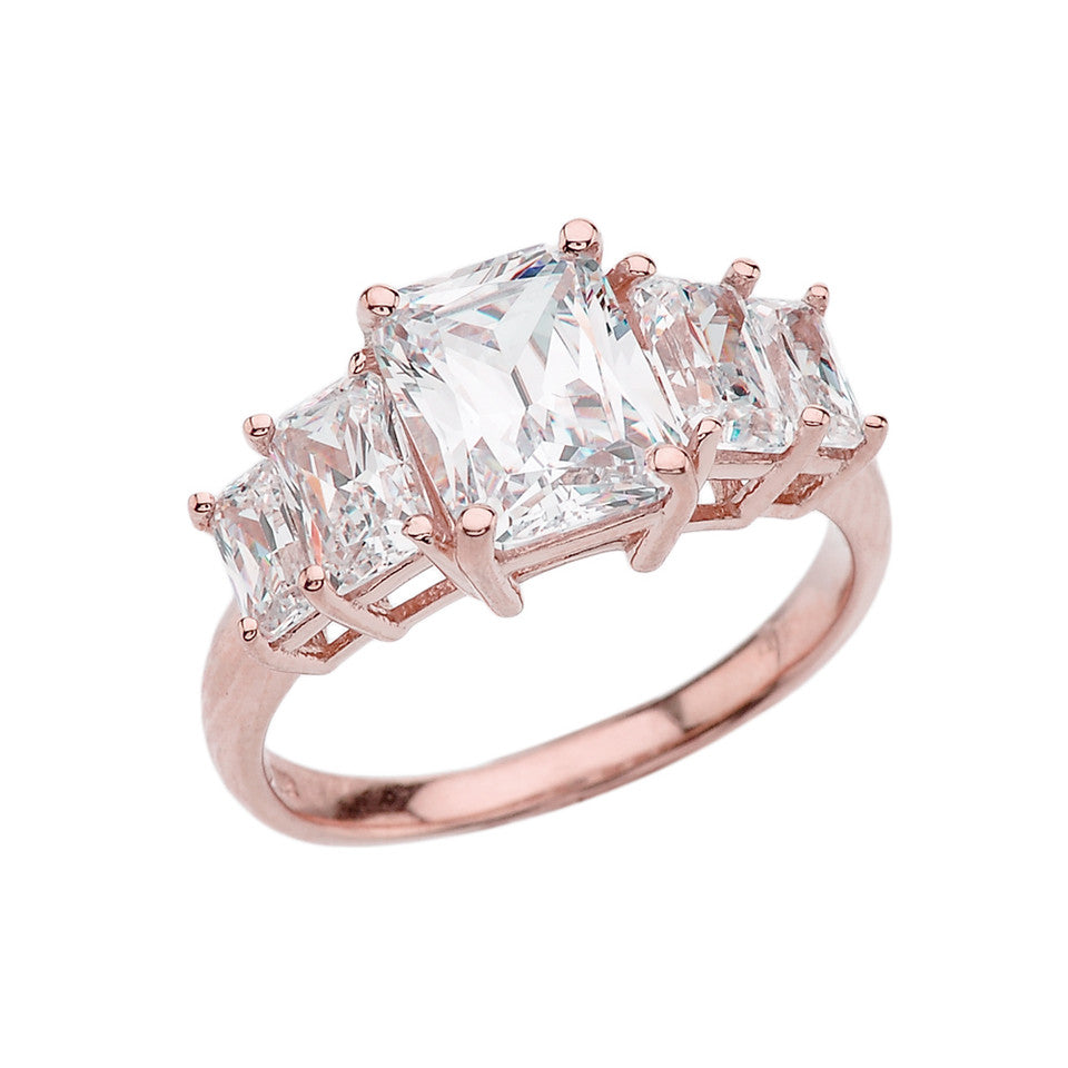 Gold Radiant Cut 7 Carat Engagement Ring, view 3