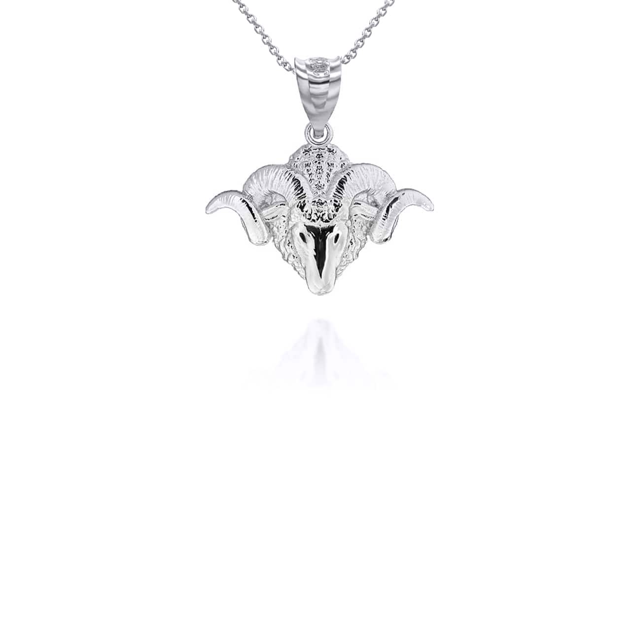 Gold Ram Head Bighorn Mountain Sheep Pendant Necklace, view 9