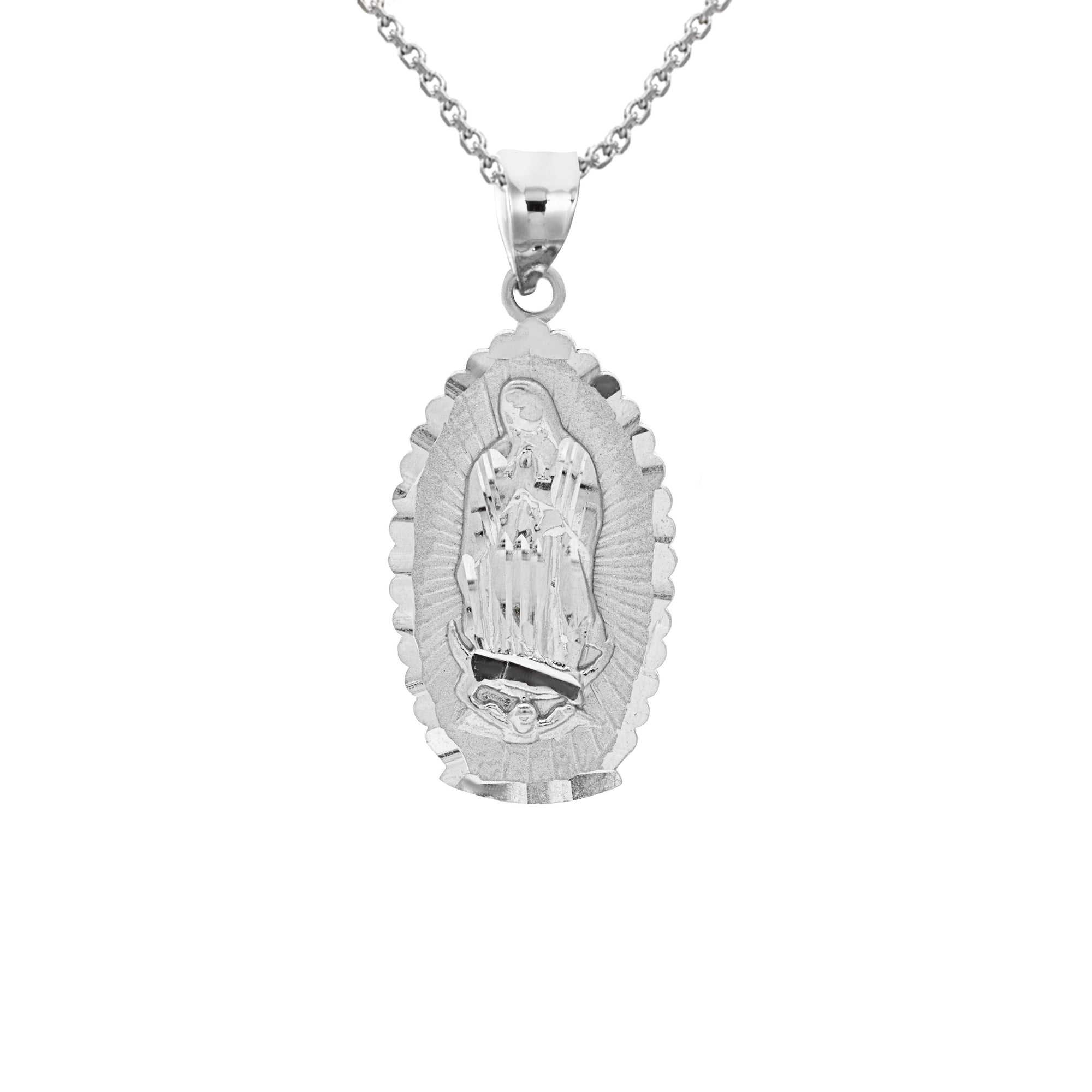 Gold Religious Our Lady of Guadalupe Patroness of Unconditional Love and Protection Pendant Necklace, view 7