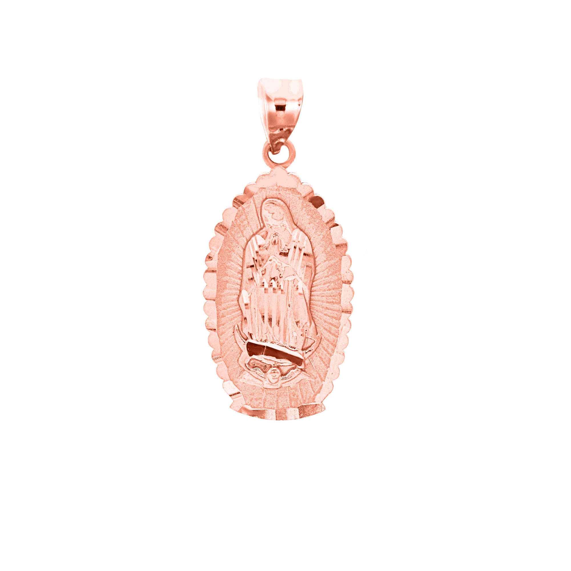 Gold Religious Our Lady of Guadalupe Patroness of Unconditional Love and Protection Pendant Necklace, view 9
