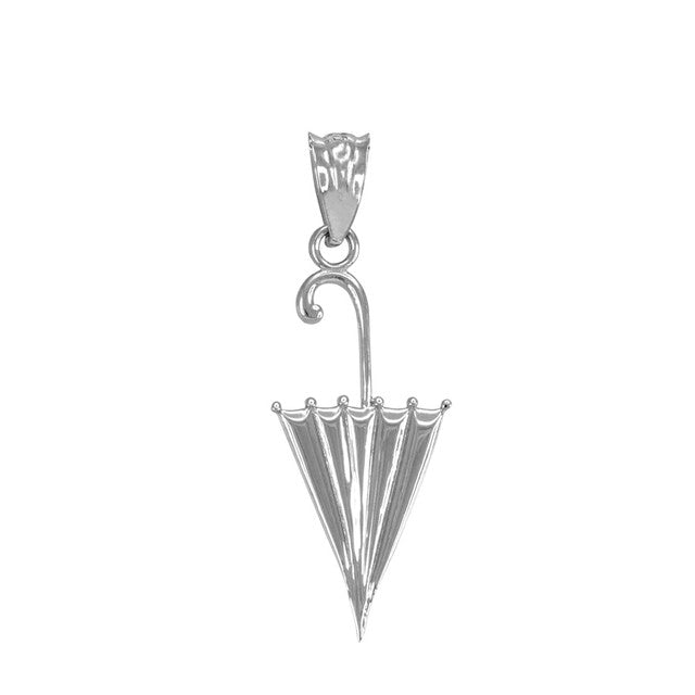 Gold Retracted Umbrella Pendant Necklace, view 4